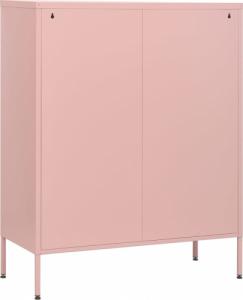 vidaXL Szafka z szufladami, różowa, 80x35x101,5 cm, stalowa 7