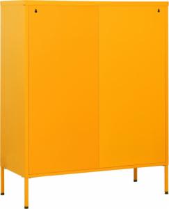 vidaXL Szafka z szufladami, musztardowa, 80x35x101,5 cm, stalowa 7