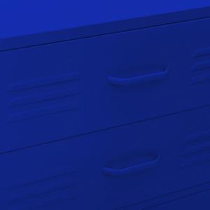vidaXL Szafka z szufladami, granatowa, 80x35x101,5 cm, stalowa 3