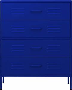 vidaXL Szafka z szufladami, granatowa, 80x35x101,5 cm, stalowa 5