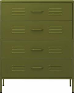 vidaXL Szafka z szufladami, oliwkowozielona, 80x35x101,5 cm, stalowa 5