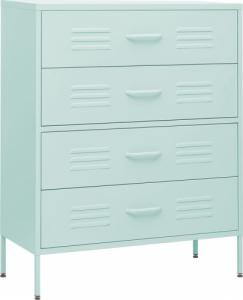 vidaXL Szafka z szufladami, miętowa, 80x35x101,5 cm, stalowa 2