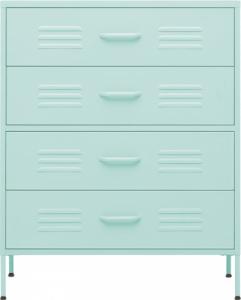 vidaXL Szafka z szufladami, miętowa, 80x35x101,5 cm, stalowa 5