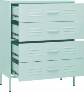 vidaXL Szafka z szufladami, miętowa, 80x35x101,5 cm, stalowa 8
