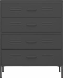 vidaXL Szafka z szufladami, antracytowa, 80x35x101,5 cm, stalowa 5