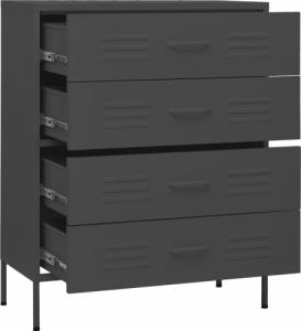 vidaXL Szafka z szufladami, antracytowa, 80x35x101,5 cm, stalowa 8