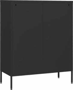 vidaXL Szafka z szufladami, czarna, 80x35x101,5 cm, stalowa 7