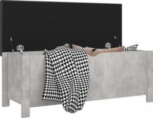 vidaXL Skrzynia z poduszką, szarość betonu, 105x40x45 cm, płyta 3