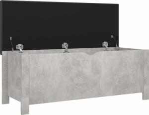 vidaXL Skrzynia z poduszką, szarość betonu, 105x40x45 cm, płyta 4