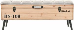 vidaXL Ławka ze schowkiem, 110 cm, lite drewno jodłowe 4