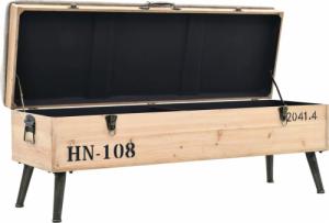 vidaXL Ławka ze schowkiem, 110 cm, lite drewno jodłowe 7