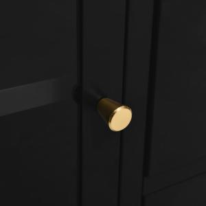 vidaXL Komoda, czarna, 105x35x70 cm, stal i szkło hartowane 3