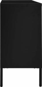 vidaXL Komoda, czarna, 105x35x70 cm, stal i szkło hartowane 5