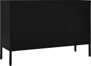 vidaXL Komoda, czarna, 105x35x70 cm, stal i szkło hartowane 6