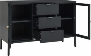 vidaXL Komoda, antracytowa, 105x35x70 cm, stal i szkło hartowane 7