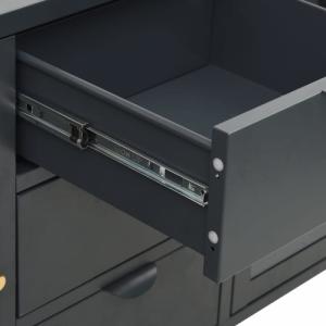 vidaXL Komoda, antracytowa, 105x35x70 cm, stal i szkło hartowane 8