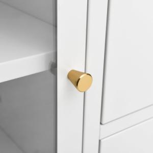 vidaXL Komoda, biała, 105x35x70 cm, stal i szkło hartowane 3