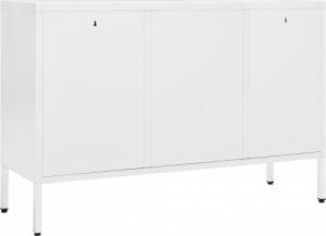 vidaXL Komoda, biała, 105x35x70 cm, stal i szkło hartowane 6