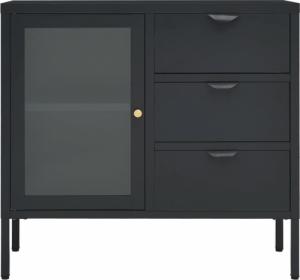 vidaXL Komoda, antracytowa, 75x35x70 cm, stal i szkło hartowane 4