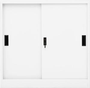 vidaXL Szafka biurowa z przesuwnymi drzwiami, biała, 90x40x90 cm 3