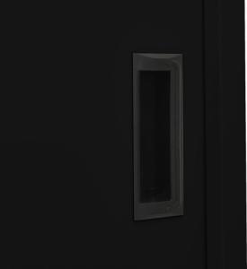 vidaXL Szafa biurowa z przesuwnymi drzwiami, czarna, 90x40x180 cm 8