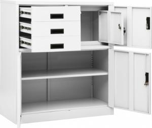 vidaXL Szafka biurowa, biała, 90x40x102 cm, stalowa 7