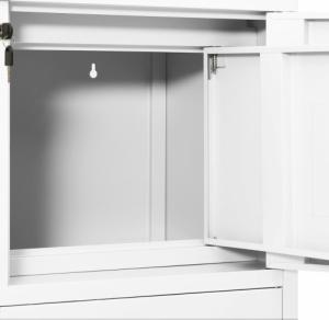 vidaXL Szafka biurowa, biała, 90x40x102 cm, stalowa 8