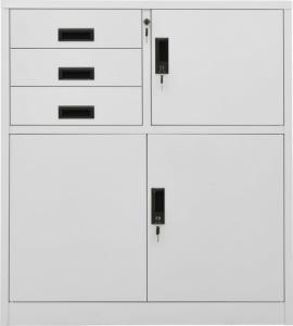 vidaXL Szafka biurowa, jasnoszara, 90x40x102 cm, stalowa 3