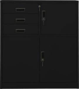 vidaXL Szafka biurowa, czarna, 90x40x102 cm, stalowa 3