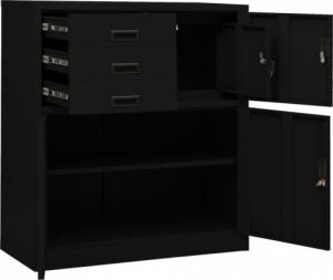 vidaXL Szafka biurowa, czarna, 90x40x102 cm, stalowa 7