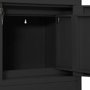vidaXL Szafka biurowa, antracytowa, 90x40x102 cm, stalowa 8