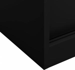 vidaXL Szafka biurowa z przesuwnymi drzwiami, czarna, 90x40x90 cm 7