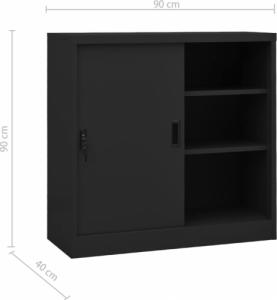 vidaXL Szafka biurowa z przesuwnymi drzwiami, antracytowa, 90x40x90 cm 8