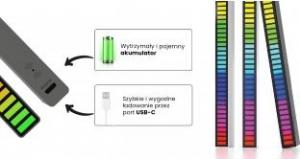 Lampa stołowa Redleaf Equalizer RGB Redleaf 40LED - srebrny 3