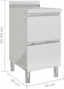 vidaXL Szafka gastronomiczna z 2 szufladami, stal nierdzewna 7