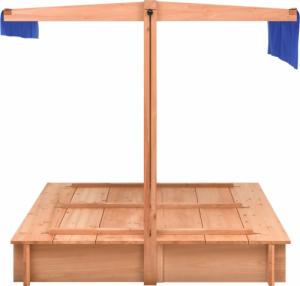 vidaXL Piaskownica z zadaszeniem, drewno jodłowe, 112x112x112 cm 3