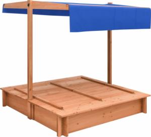 vidaXL Piaskownica z zadaszeniem, drewno jodłowe, 112x112x112 cm 4