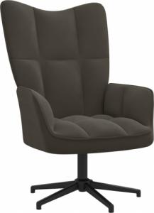 vidaXL Fotel z podnóżkiem, ciemnoszary, obity aksamitem 6