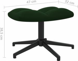 vidaXL Fotel z podnóżkiem, ciemnozielony, obity aksamitem 10
