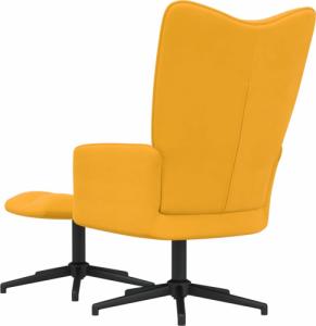 vidaXL Fotel z podnóżkiem, musztardowy, obity aksamitem 5
