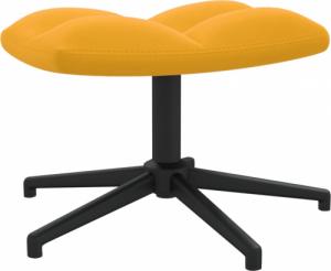 vidaXL Fotel z podnóżkiem, musztardowy, obity aksamitem 9