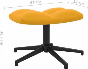 vidaXL Fotel z podnóżkiem, musztardowy, obity aksamitem 10