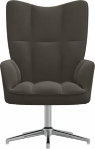 vidaXL Fotel, ciemnoszary, obity aksamitem 3