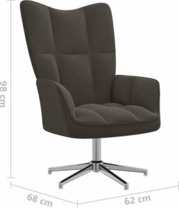 vidaXL Fotel, ciemnoszary, obity aksamitem 7