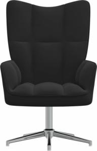 vidaXL Fotel, czarny, obity aksamitem 3
