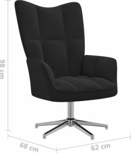 vidaXL Fotel, czarny, obity aksamitem 7