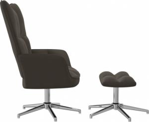 vidaXL Fotel z podnóżkiem, ciemnoszary, obity aksamitem 4