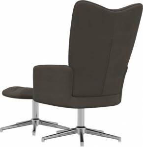 vidaXL Fotel z podnóżkiem, ciemnoszary, obity aksamitem 5