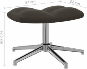 vidaXL Fotel z podnóżkiem, ciemnoszary, obity aksamitem 10