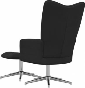 vidaXL Fotel z podnóżkiem, czarny, obity aksamitem 5